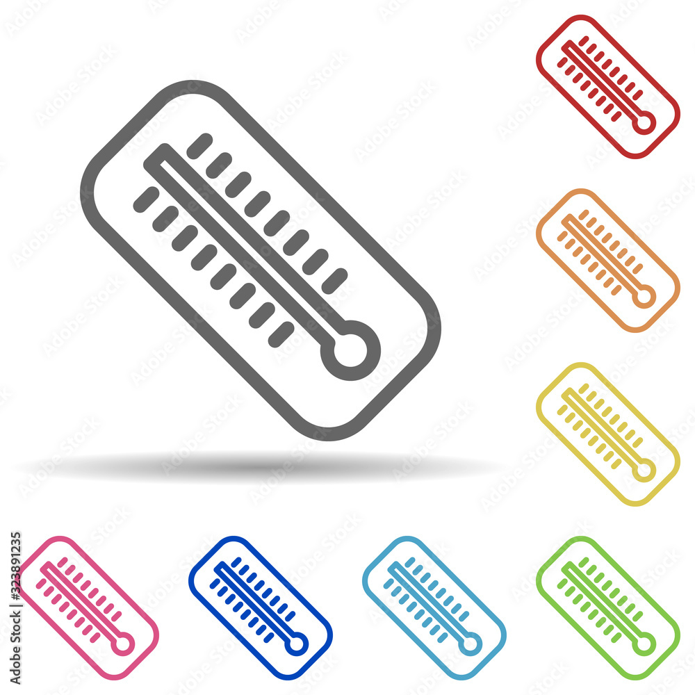 Poster mercury thermometer in multi color style icon. simple thin line, outline vector of science icons for