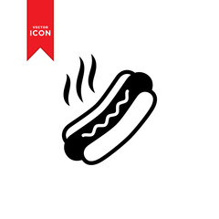 Hot dog icon vector. Simple design on trendy icon.