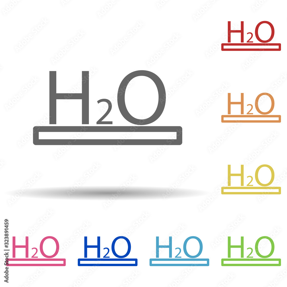 Poster water formula in multi color style icon. simple thin line, outline vector of science icons for ui an