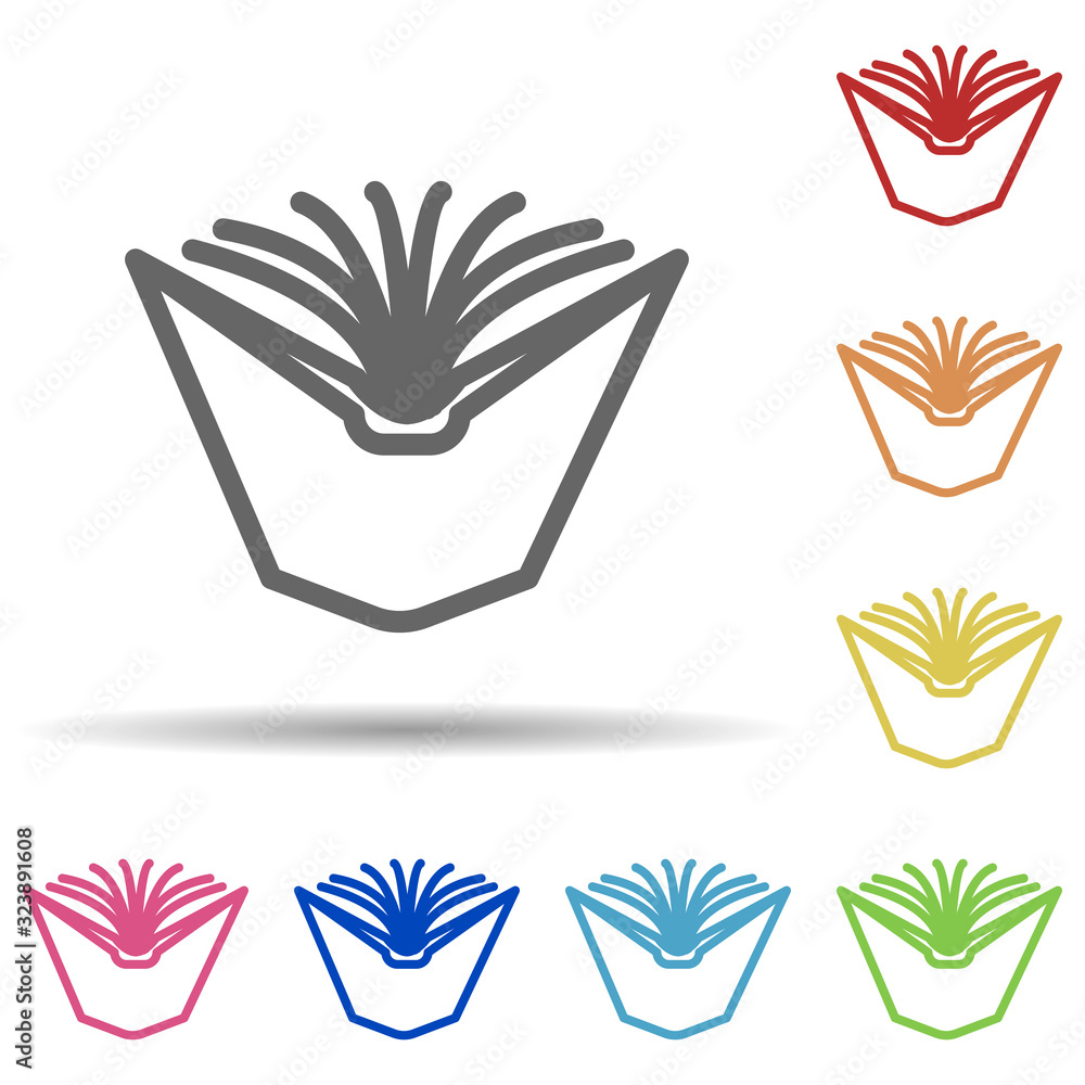Poster open book in multi color style icon. simple thin line, outline vector of science icons for ui and ux