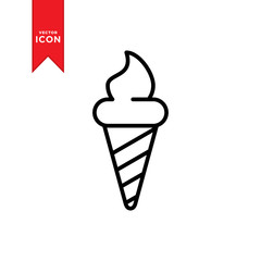 Ice cream icon vector. Ice cream symbol for web design. Simple design on