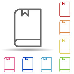 Book with a bookmark in multi color style icon. Simple thin line, outline vector of science icons for ui and ux, website or mobile application