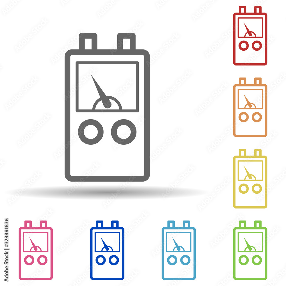 Aufkleber voltmeter in multi color style icon. simple thin line, outline vector of science icons for ui and ux