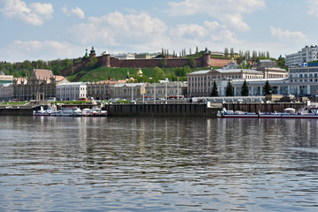 Fototapeta na wymiar panorama of Nizhny Novgorod and the Kremlin. view from the water. Russia