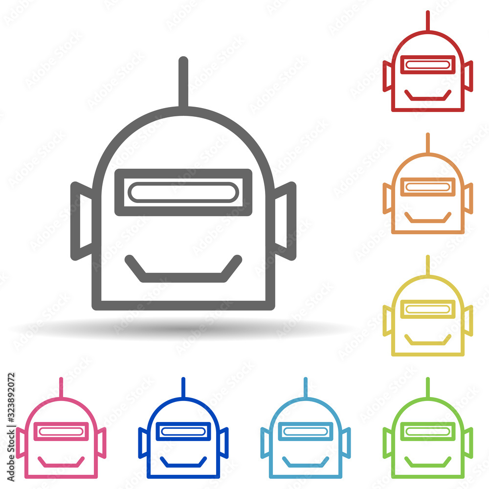 Poster suits in multi color style icon. simple thin line, outline vector of science icons for ui and ux, we