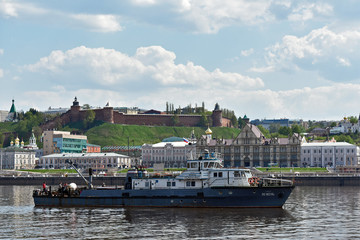 panorama of Nizhny Novgorod and the Kremlin. view from the water. Russia
