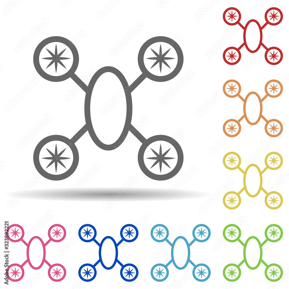 Poster quadrupter in multi color style icon. simple thin line, outline vector of science icons for ui and u