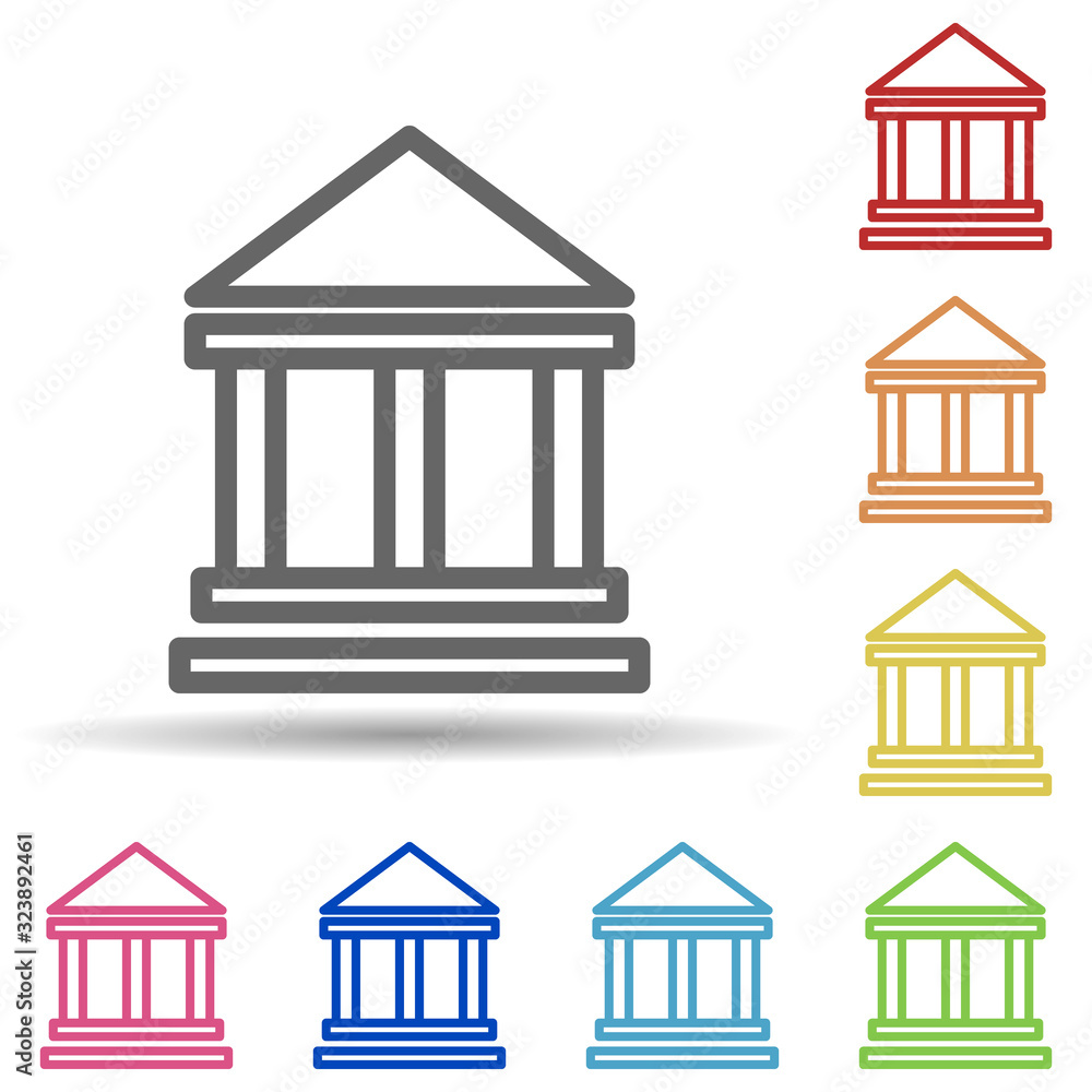 Aufkleber educational building in multi color style icon. simple thin line, outline vector of science icons fo