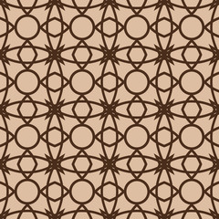 Beige brown seamless arabic pattern
