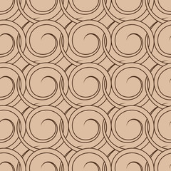 Brown abstract pattern on beige seamless background