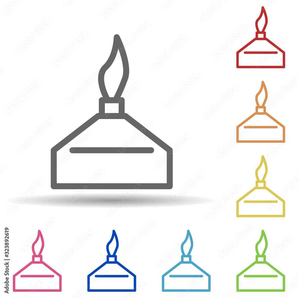 Poster candle in multi color style icon. simple thin line, outline vector of science icons for ui and ux, w