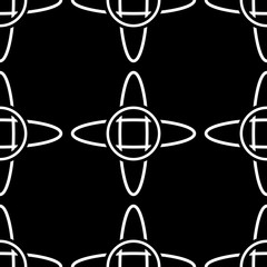 Dark geometric background. White seamless pattern