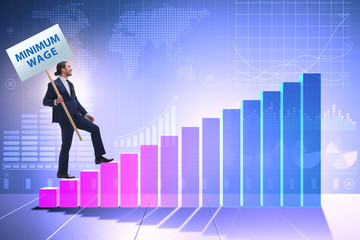 Concept of minimum wage with businessman