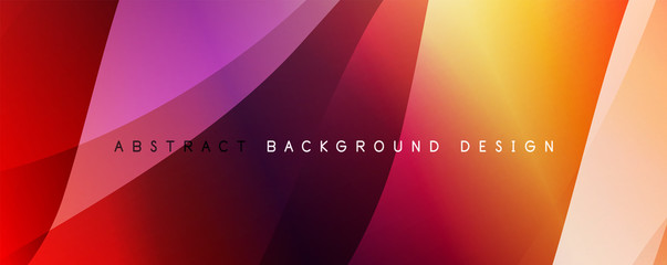 Wave liquid style lines with shadows and light on gradient background