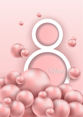 Elegant luxury international women's day 8 march card with pink background. 8 march, womans day, womens day background, womens day banners, womens day flyer, womens day design