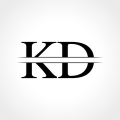 Initial KD letter Logo Design vector Illustration. Abstract Letter KD logo Design