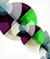 Obraz premium Abstract background, circle and triangle design round shapes overlapping. Geometric trendy template. Vector Illustration For Wallpaper, Banner, Background, Card, Book Illustration, landing page