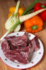 Schweineherz mit Gemüse für Ratatouille