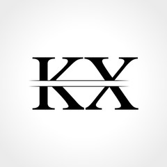 Initial KX letter Logo Design vector Illustration. Abstract Letter KX logo Design
