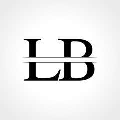 Initial LB letter Logo Design vector Template. Abstract Black Letter LB logo Design