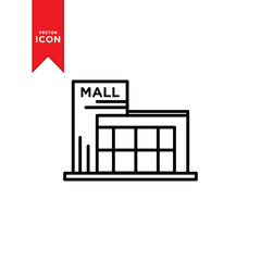 Mall icon vector. Shopping mall icon illustration. Trendy design on white background.