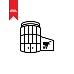 Mall icon vector. Shopping mall icon illustration. Trendy design on white background.