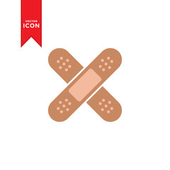 Medical plaster icon vector. Band aid icon. Simple design on white background.