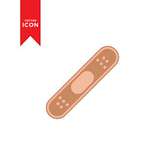 Medical plaster icon vector. Band aid icon. Simple design on white background.