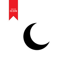 Moon icon vector. Moon an star icon. Logo illustration on white background. Flat design style.