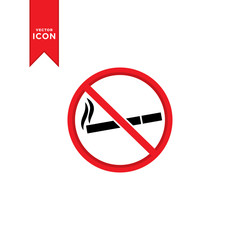 No smoking sign icon vector. Trendy design on white background.