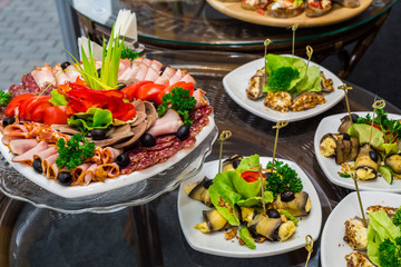 Sausage meat, table setting