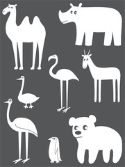 Abstract animals set