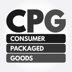 CPG - Consumer Packaged Goods acronym, business concept background