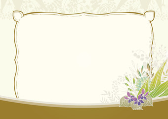 レトロな花柄　背景素材　メニュー表　鈴蘭　スミレ　ヴィンテージ