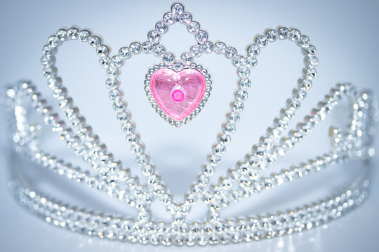 Silver Princess Crown On The White Background