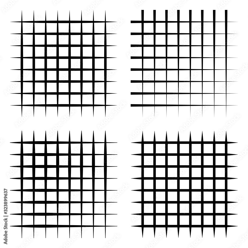 Poster Set abstract grid elegant stripes lines, vector grid Horizontal and vertical black bands. Checked square, plaid vector pattern