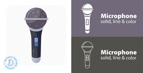 microphone flat icon. line icon