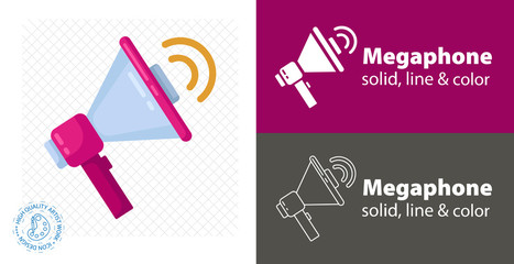 megaphone flat icon. line icon