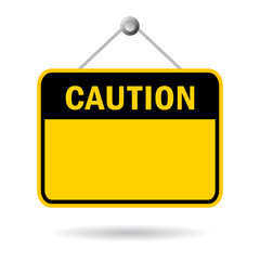 Blank caution safety sign