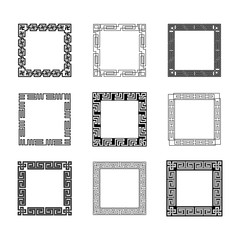 Classic Oriental Chinese Ornament Frame Vintage Border Art Decorative..#decorative #element #vector #ornament #Chinese #Oriental #Asian #Pattern