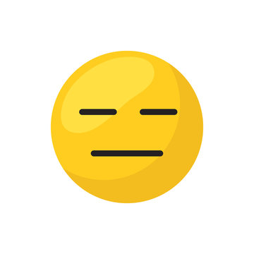 Neutral emoji face flat style icon vector design
