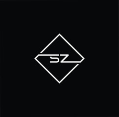 Outstanding professional elegant trendy awesome artistic black and white color ZS SZ initial based Alphabet icon logo.