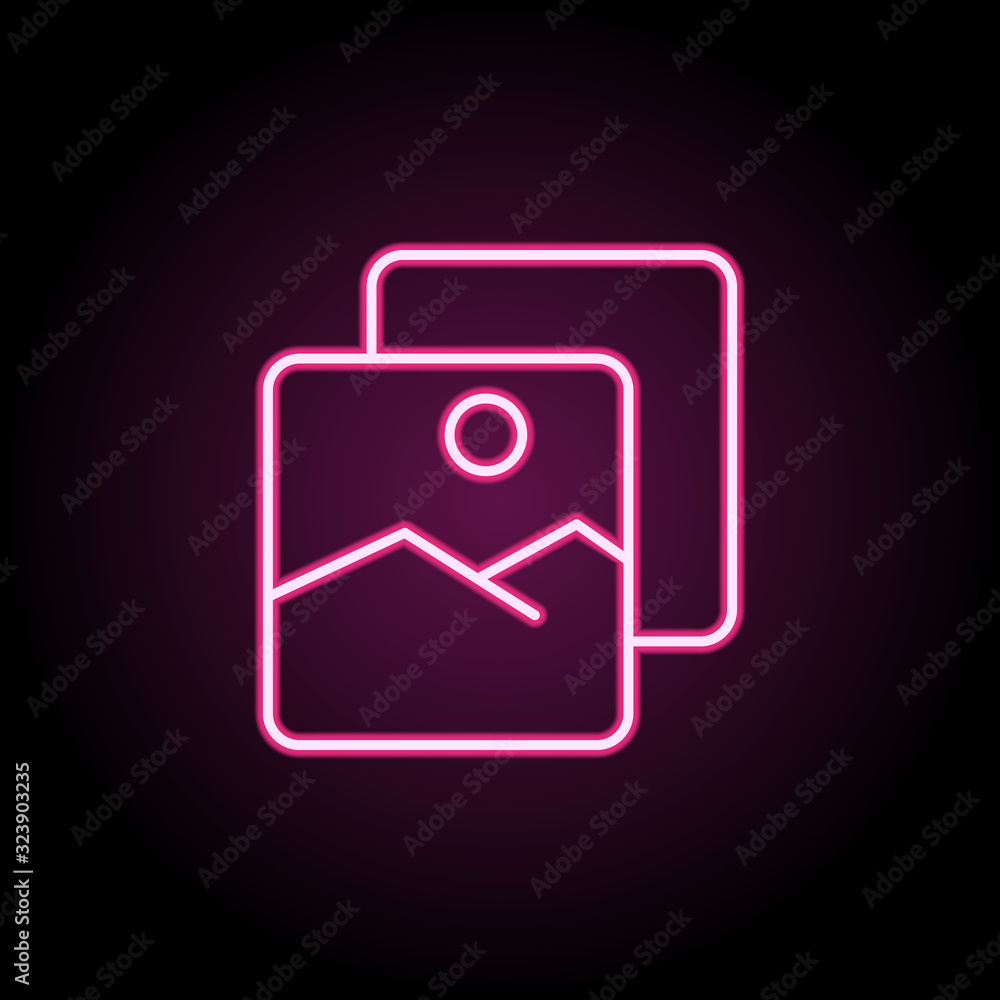 Poster camera icon. simple thin line, outline vector of web icons for ui and ux, website or mobile applicat