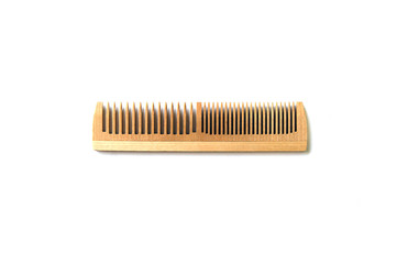 Single wood comb isolated on white background.