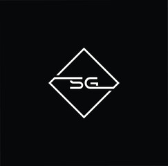 Outstanding professional elegant trendy awesome artistic black and white color SG GS initial based Alphabet icon logo.