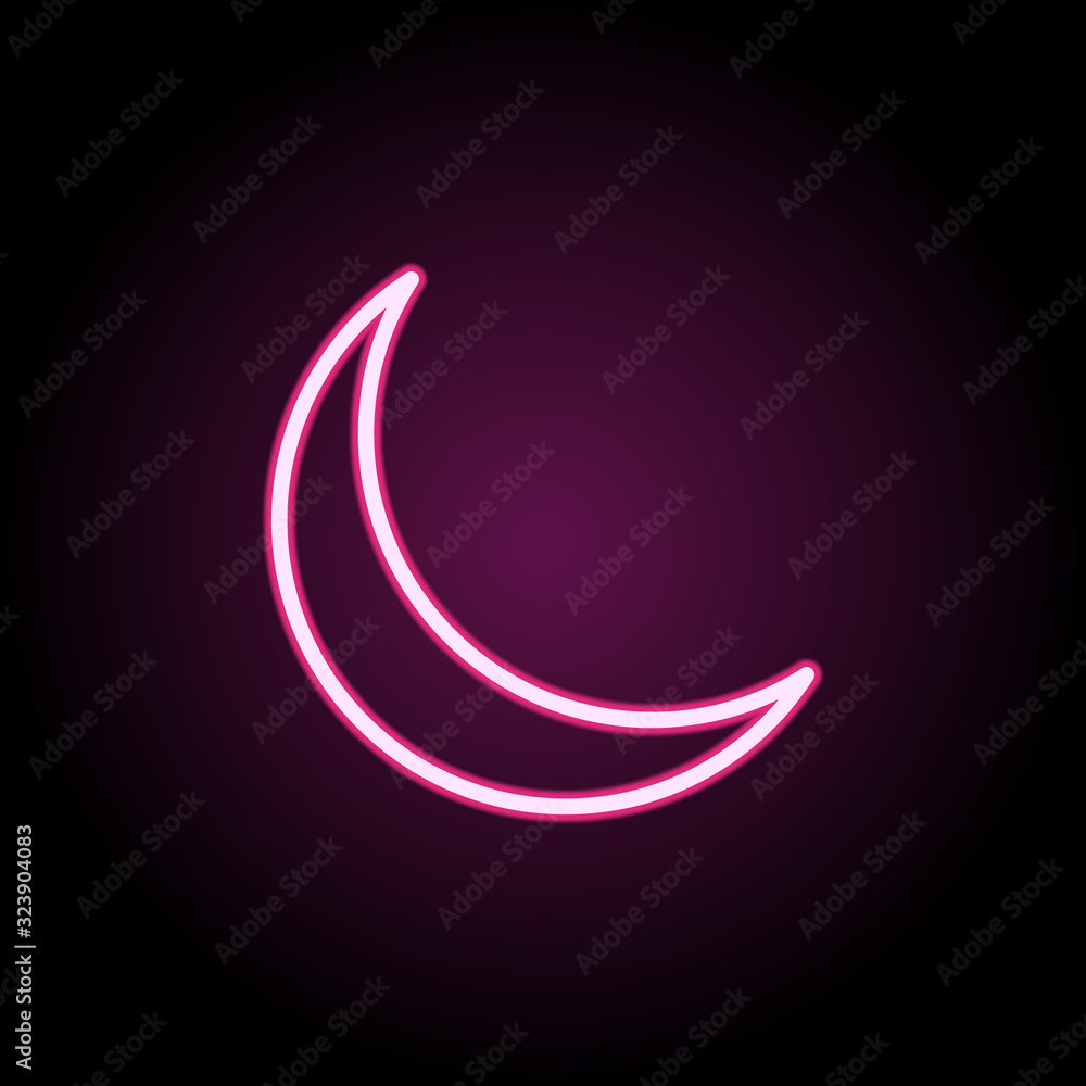 Poster moon with stars icon. simple thin line, outline vector of web icons for ui and ux, website or mobile