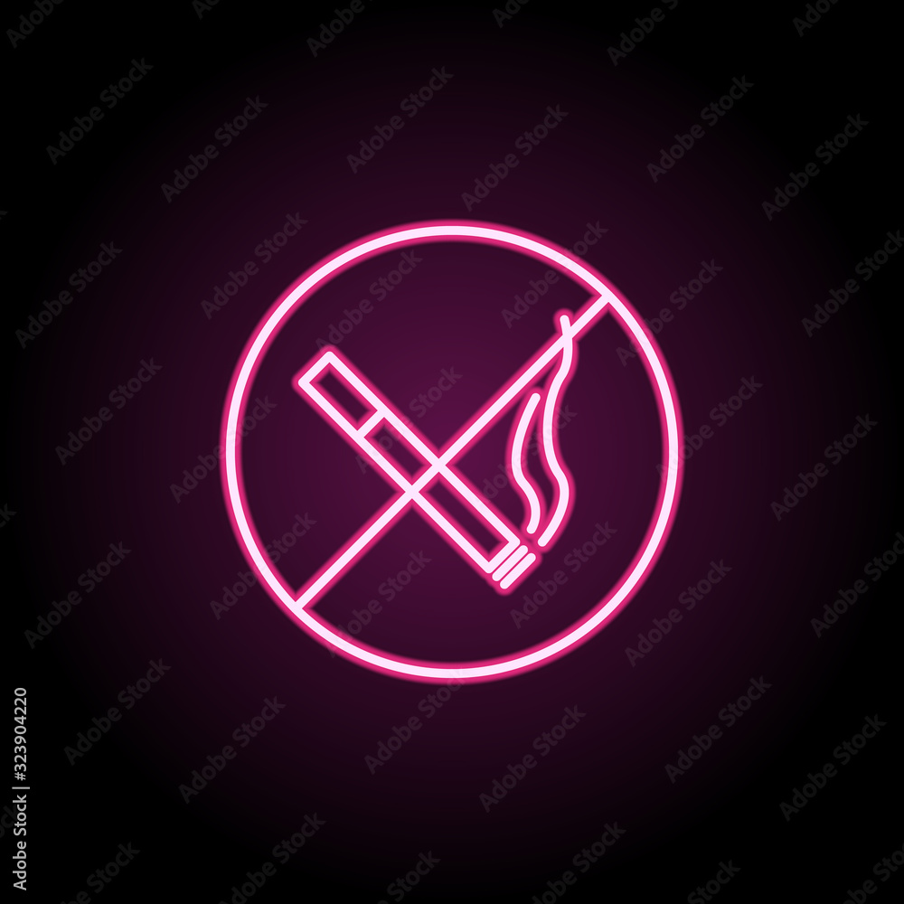 Poster smoldering cigarette icon. simple thin line, outline vector of web icons for ui and ux, website or m