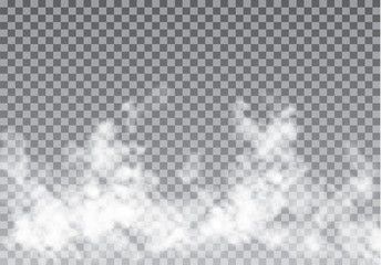 White fog or smoke on dark copy space background. Vector illustration