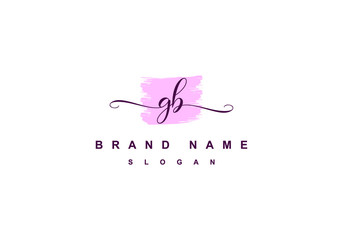 g b script logo abstract initial signature letter icon design in vector editable file.