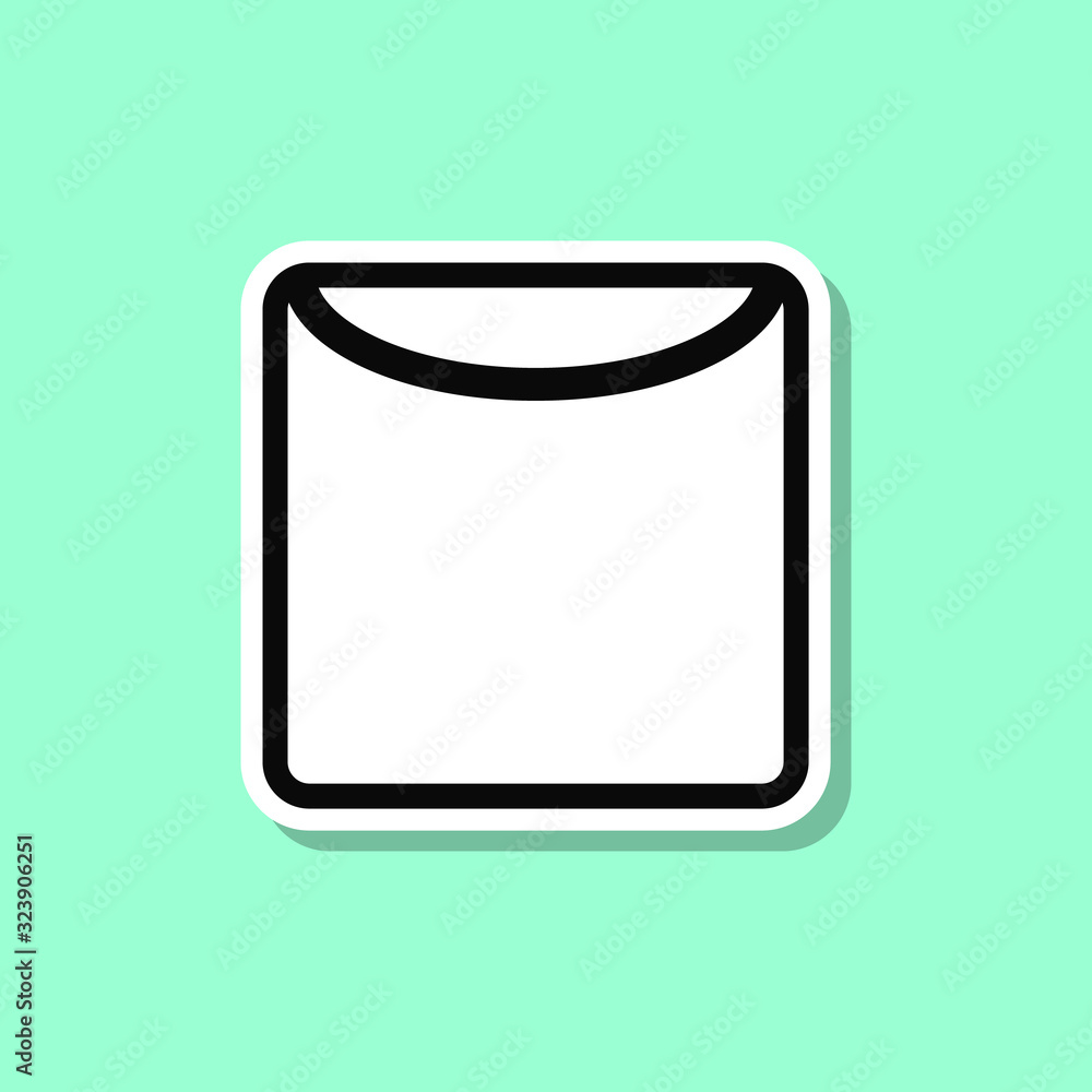 Aufkleber drying in unfolded form sticker style icon. simple thin line, outline, glyph, flat vector of wash ic